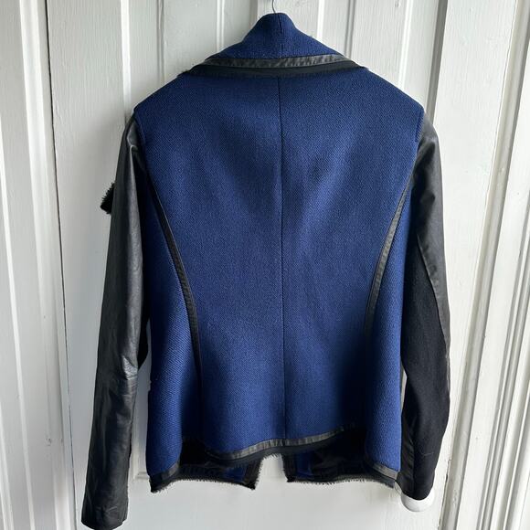 Vince Leather Sleeve Boucle Jacket - Picture 8 of 9